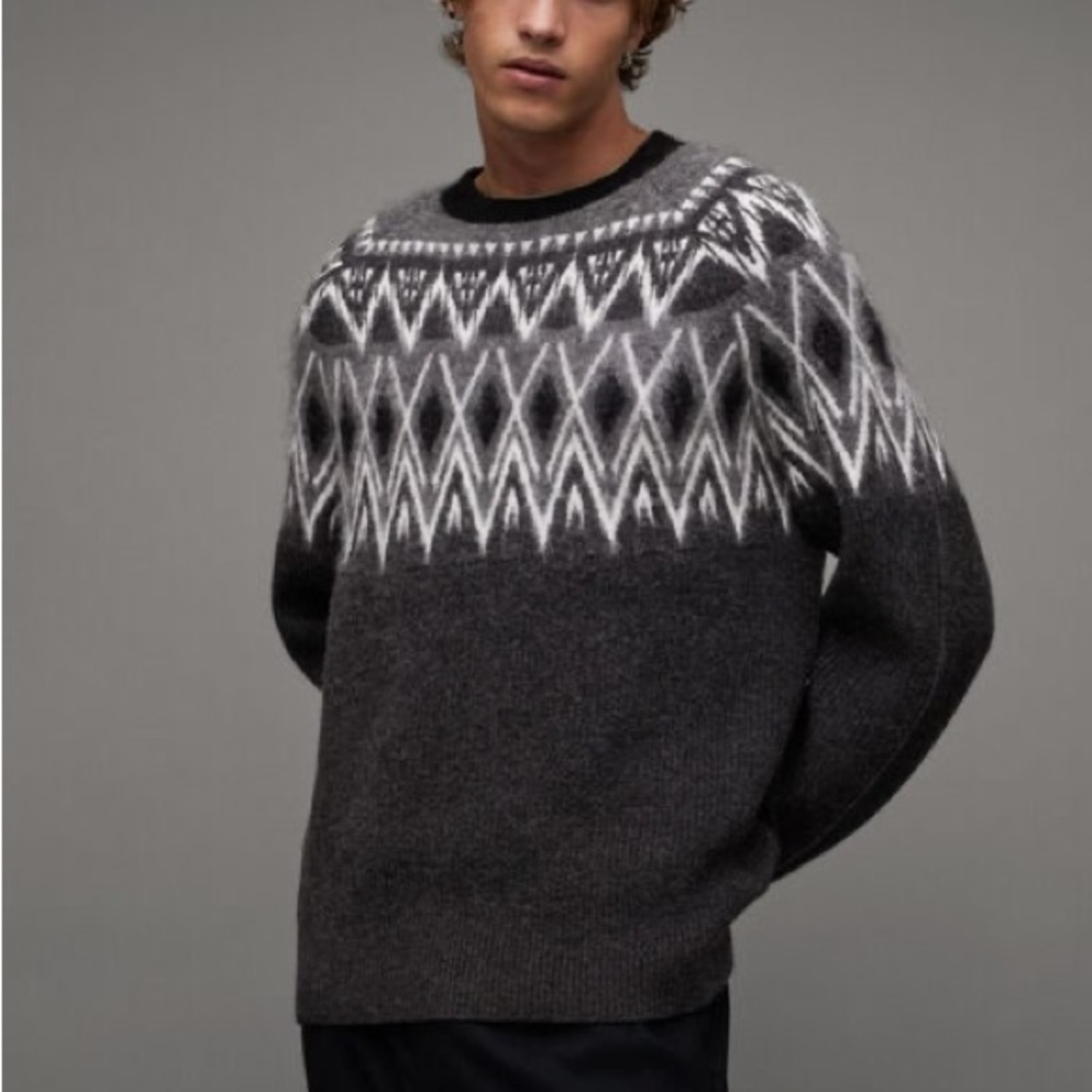 ALL SAINTS Wool Ace Fair Isle Oversized Sweater